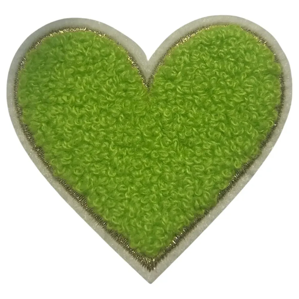 Heart in Lime Green Iron On Patch